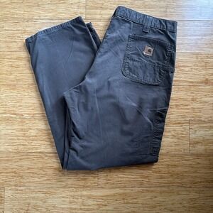 Vtg 90s Carhartt Dungaree Gray Pants B151 42 X 34 Made In USA 100% Cotton